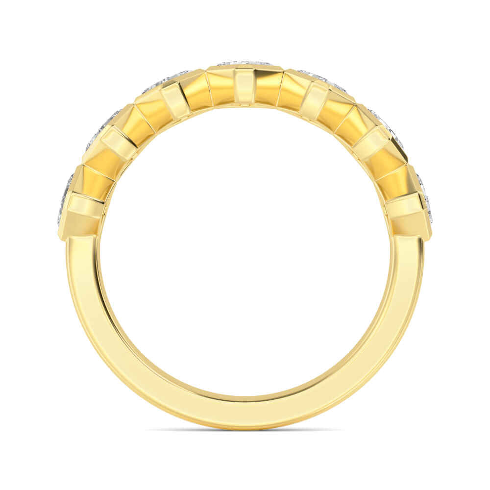 1.70ctw Asscher Cut Lab-Grown Diamond Bezel-Set 7-Stone Stackable Band in 14k Yellow Gold