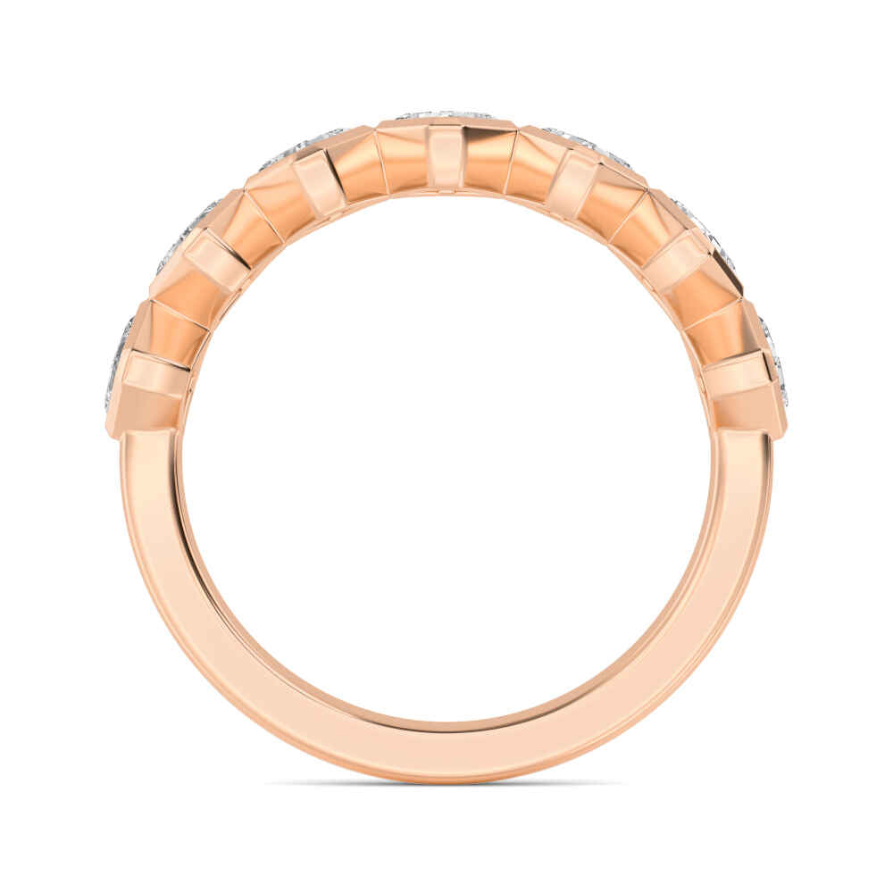 1.70ctw Asscher Cut Lab-Grown Diamond Bezel-Set 7-Stone Stackable Band in 14k Rose Gold