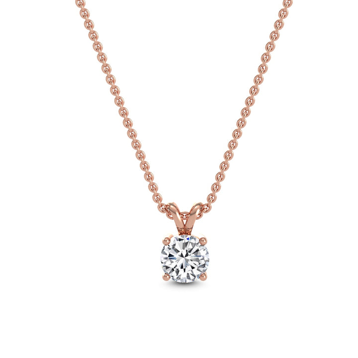 1.50ct Round Brilliant Lab-Grown Diamond Solitaire Pendant Necklace in 14k Rose Gold