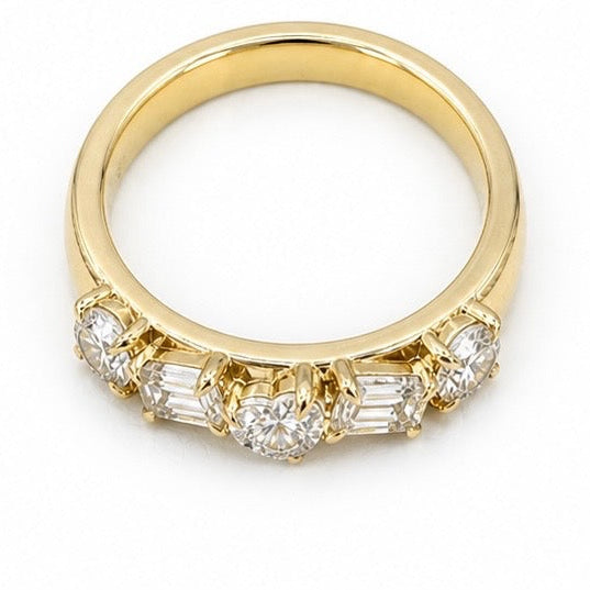 0.54ctw Heart, Emerald & Round Brilliant Lab-Grown Diamond Stackable Fashion Band in 14k Yellow Gold