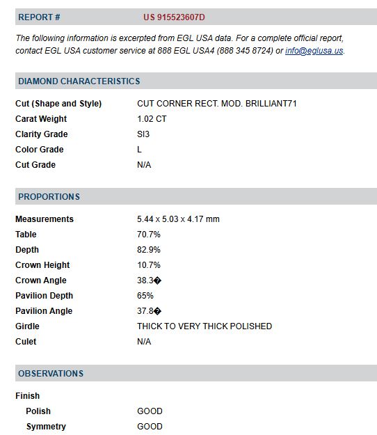 EGL Graded 1.32ctw Radiant Cut With Triangle Sides Natural Diamond 3-Stone Engagement Ring in 18k Yellow Gold