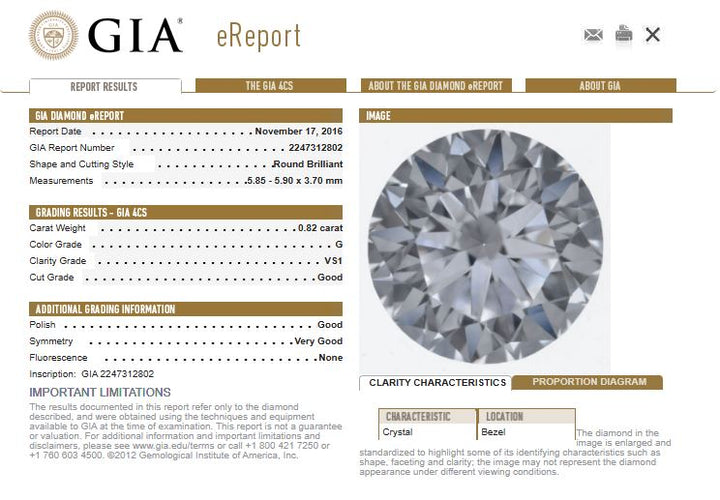 GIA Graded 0.82ct Round Brilliant Natural Diamond Halo Engagement Ring & Wedding Band in 14k White Gold