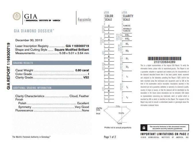 GIA Graded 0.80ct Princess Cut & Round Brilliant Halo Natural Diamond Engagement Ring in 18k White Gold