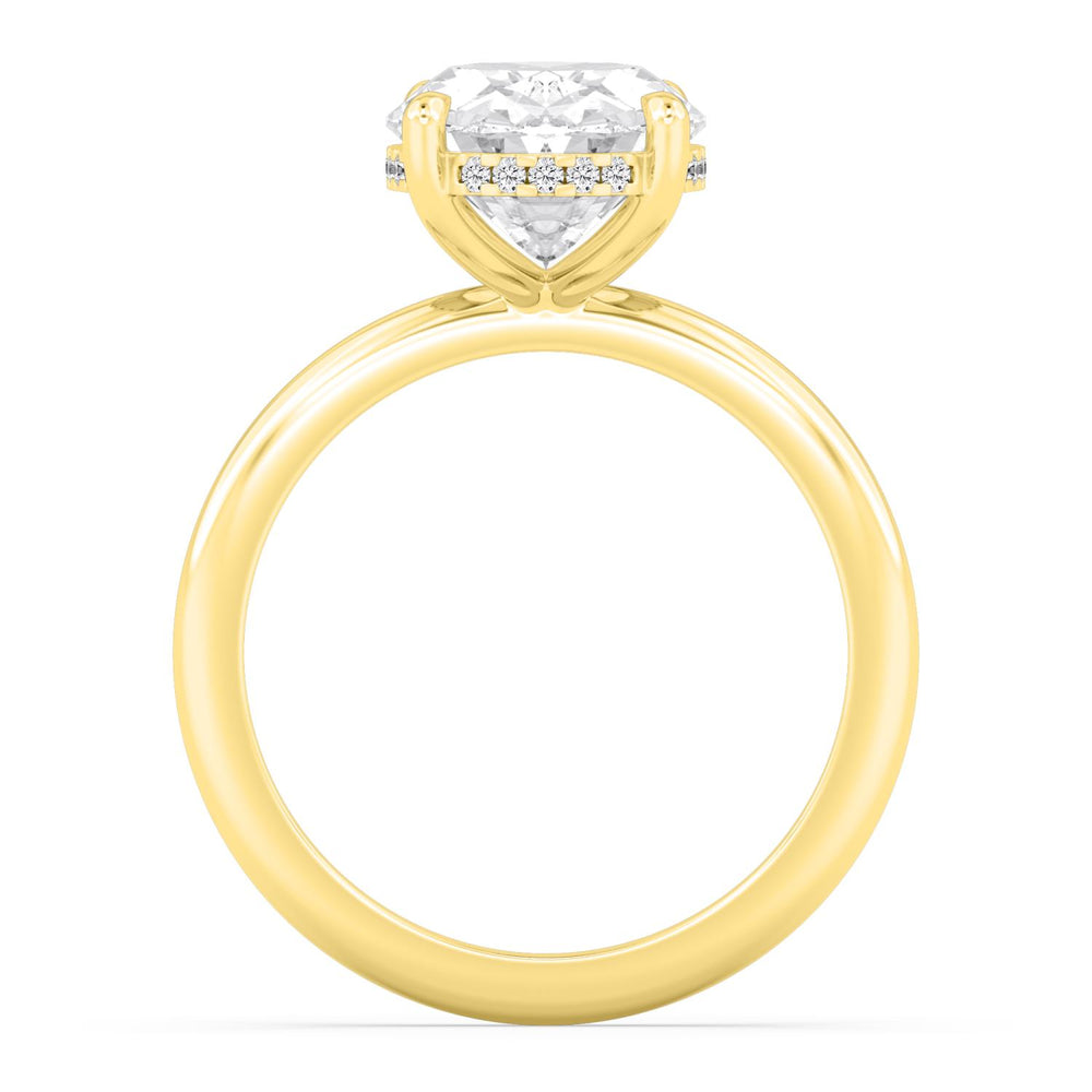 IGI Graded 3.02ct Cushion Cut with Hidden Halo Lab-Grown Diamond Engagement Ring in 14k Yellow Gold 