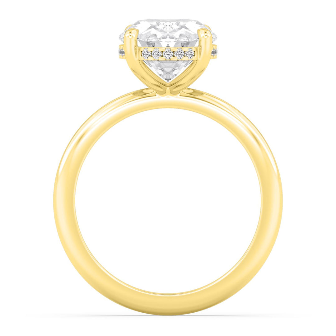 IGI Graded 3.02ct Cushion Cut with Hidden Halo Lab-Grown Diamond Engagement Ring in 14k Yellow Gold 
