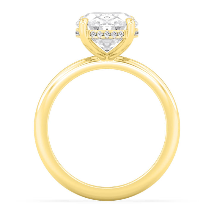 IGI Graded 3.02ct Cushion Cut with Hidden Halo Lab-Grown Diamond Engagement Ring in 14k Yellow Gold 
