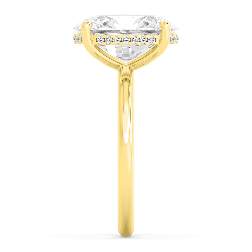 IGI Graded 3.02ct Cushion Cut with Hidden Halo Lab-Grown Diamond Engagement Ring in 14k Yellow Gold