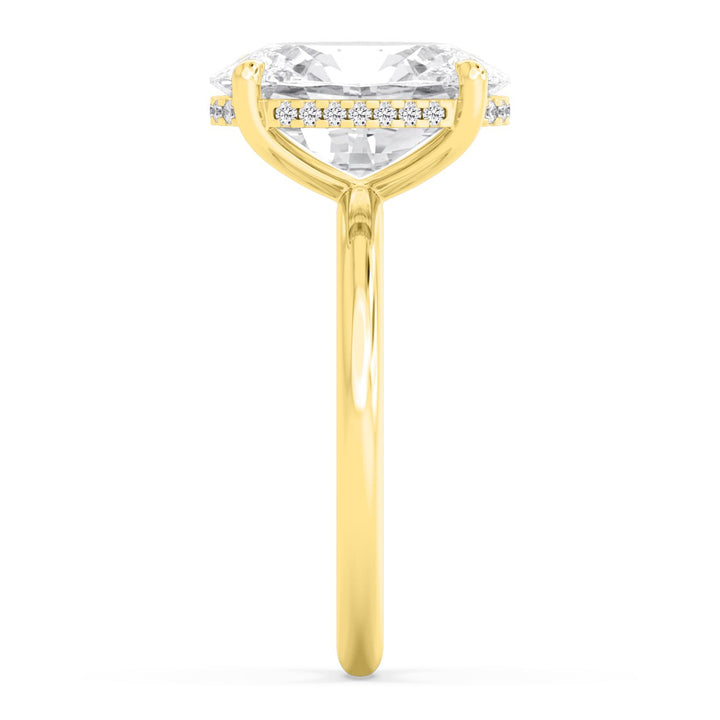 IGI Graded 3.02ct Cushion Cut with Hidden Halo Lab-Grown Diamond Engagement Ring in 14k Yellow Gold