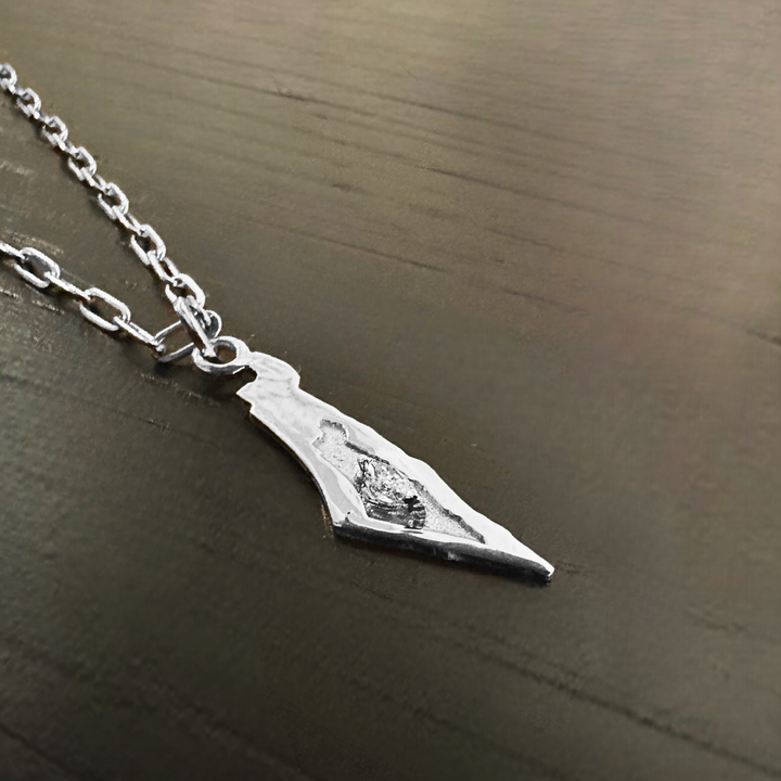 Israel Diamond Pendant 14K Solid Gold White GOld