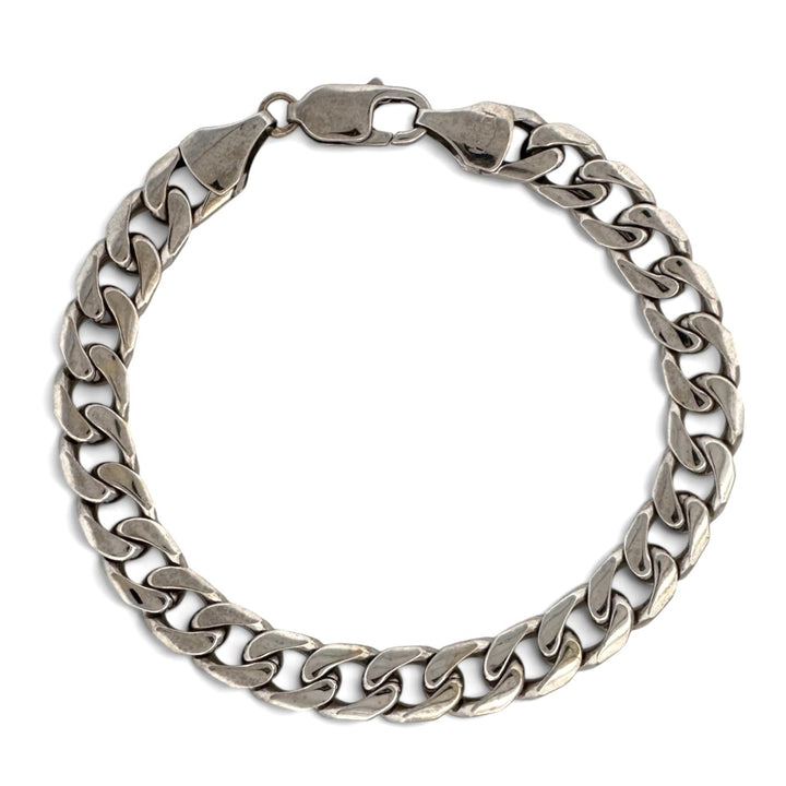 8 Inch Cuban Link Bracelet in Solid 14k White Gold