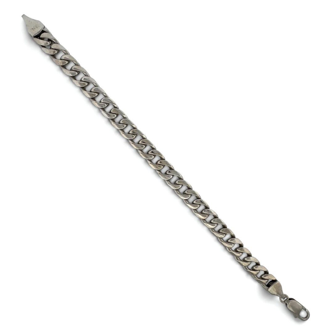 8 Inch Cuban Link Bracelet in Solid 14k White Gold