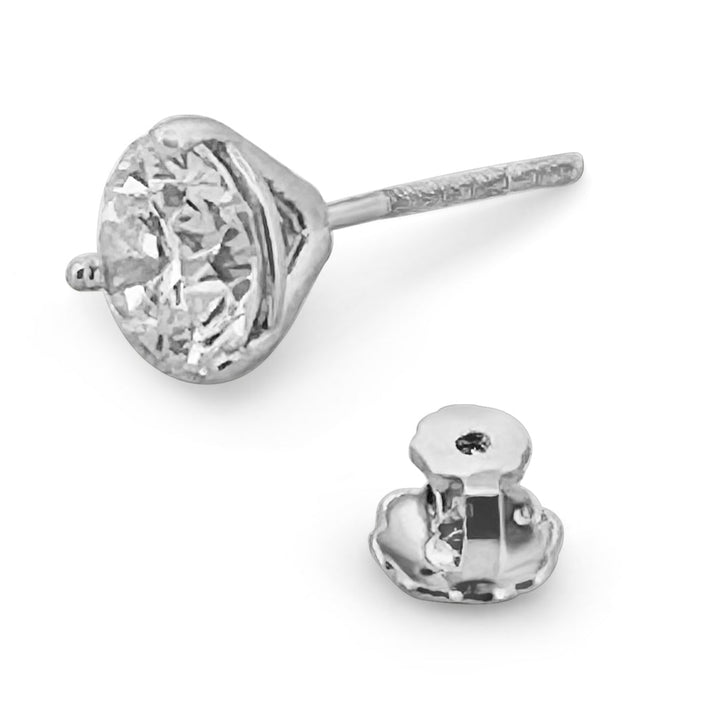 2.24ctw Diamond Stud Earrings in 14k White Gold - screw back detail