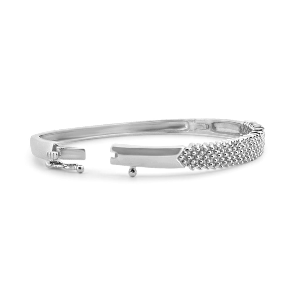 1ctw 3-Row Diamond Bangle in 14k White Gold- Clasp