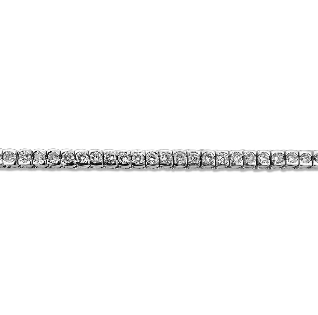 4ctw Round Brilliant Diamond Bezel-set Bracelet in 14k White Gold