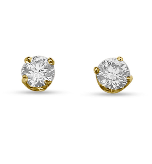 GIA Graded 1.42ctw Round Brilliant Natural Diamond Stud Earrings in 14k Yellow Gold