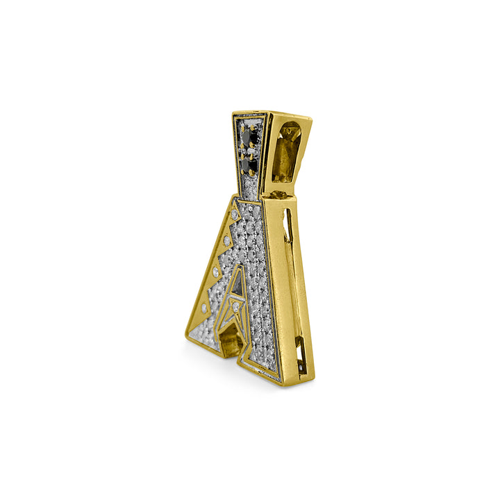 Custom Arizona Diamondbacks Black & White Diamond 14k Gold Pendant