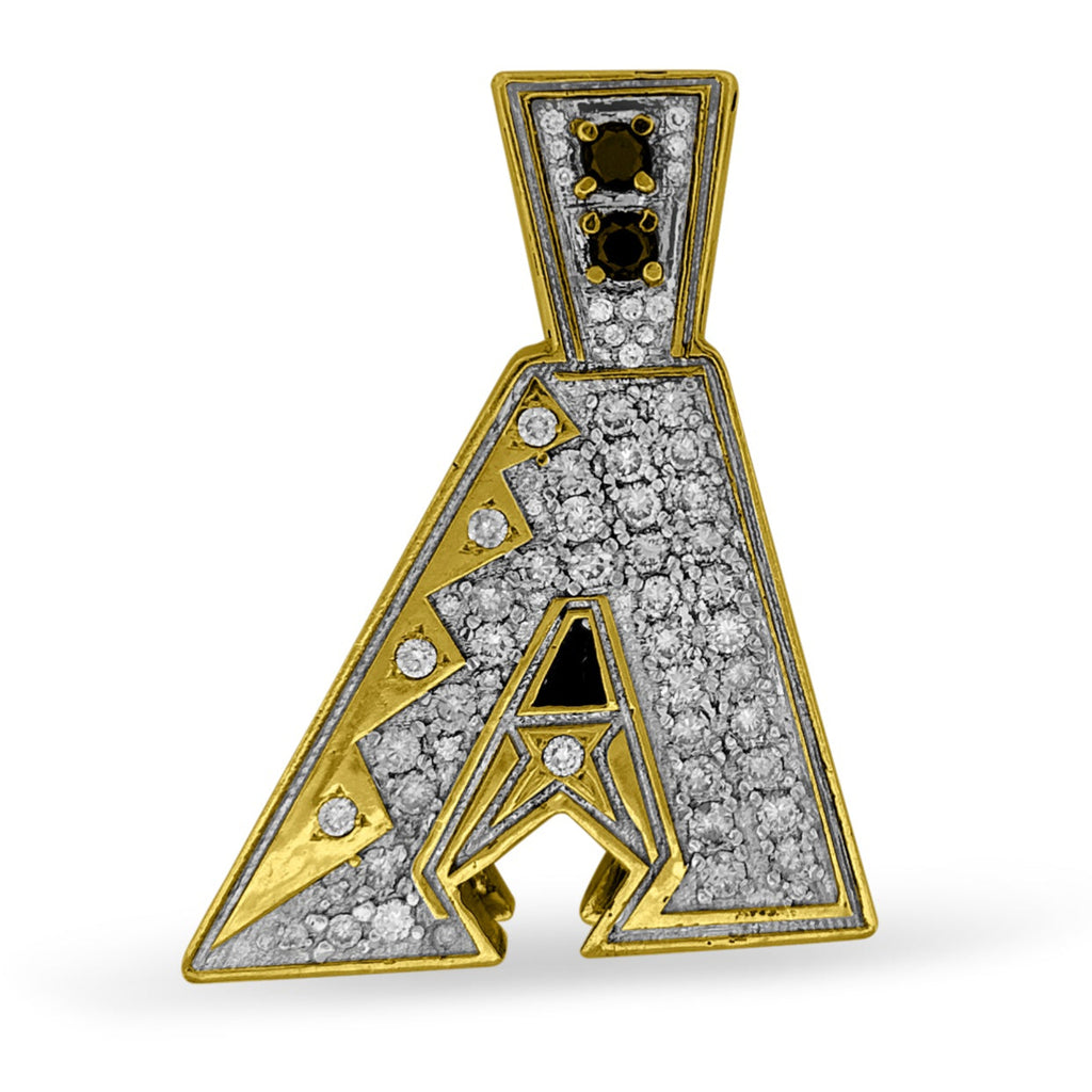 10ctw Custom Arizona Diamondbacks Black & White Diamond 14k Gold