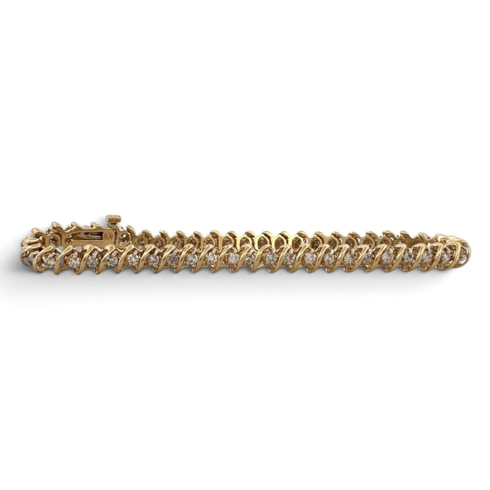 1.50ctw Round Brilliant Natural Diamond Tennis Bracelet in 14k Yellow Gold