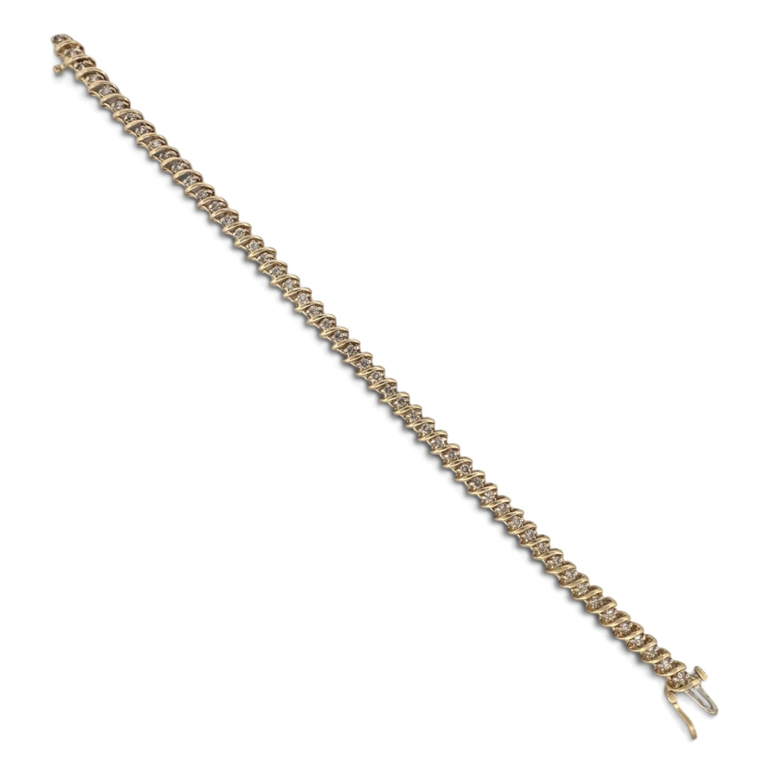 1.50ctw Round Brilliant Natural Diamond Tennis Bracelet in 14k Yellow Gold