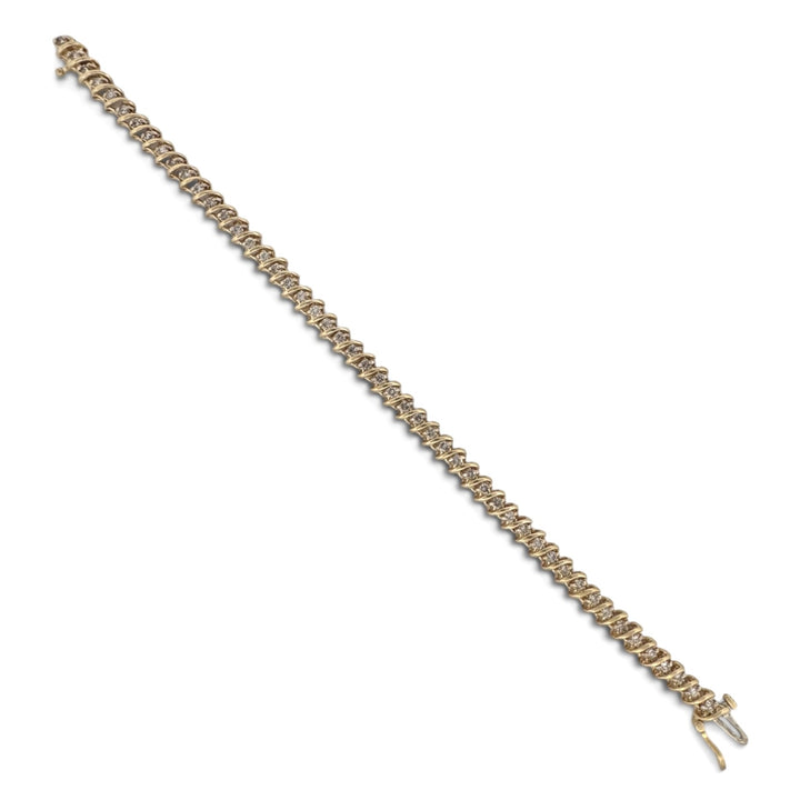 1.50ctw Round Brilliant Natural Diamond Tennis Bracelet in 14k Yellow Gold