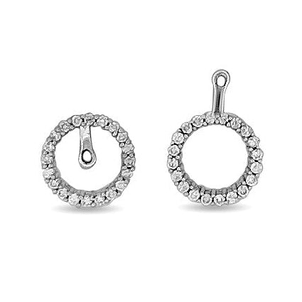 0.31ctw Round Brilliant Natural Diamond Earring Jackets in 14k White Gold