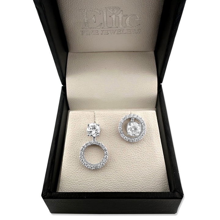 0.31ctw Round Brilliant Natural Diamond Earring Jackets in 14k White Gold