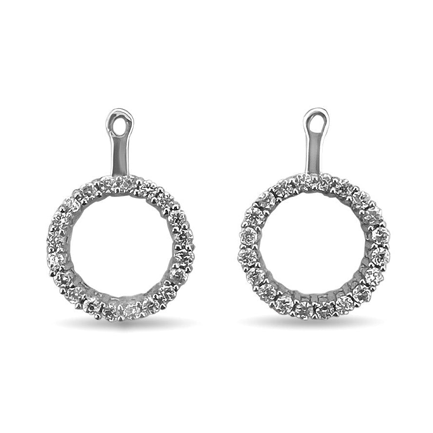 0.31ctw Round Brilliant Natural Diamond Earring Jackets in 14k White Gold