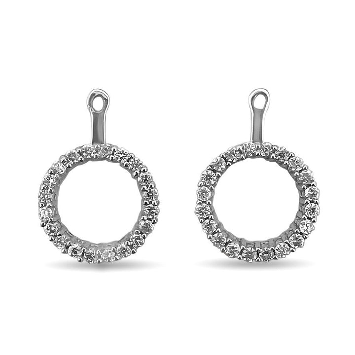 0.31ctw Round Brilliant Natural Diamond Earring Jackets in 14k White Gold