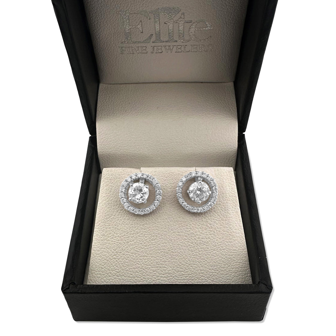 0.31ctw Round Brilliant Natural Diamond Earring Jackets in 14k White Gold
