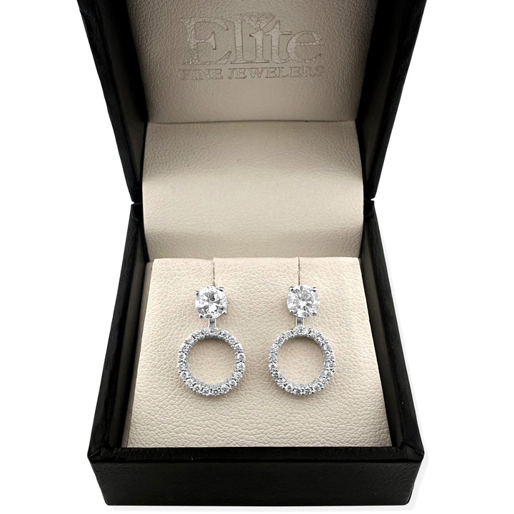 0.31ctw Round Brilliant Natural Diamond Earring Jackets in 14k White Gold