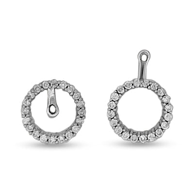 0.31ctw Round Brilliant Natural Diamond Earring Jackets in 14k White Gold