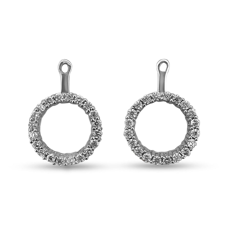 0.31ctw Round Brilliant Natural Diamond Earring Jackets in 14k White Gold