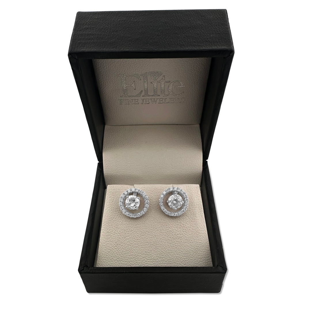0.31ctw Round Brilliant Natural Diamond Earring Jackets in 14k White Gold