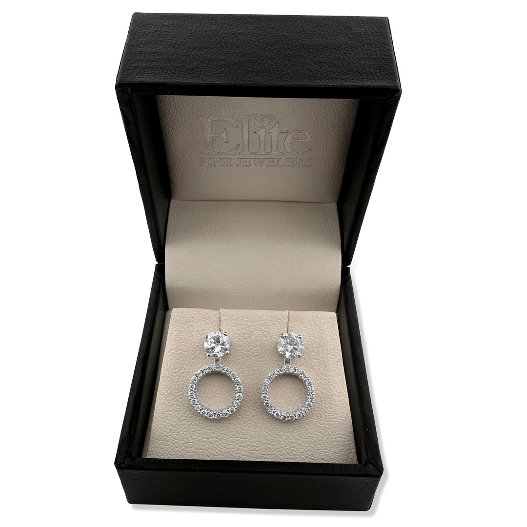 0.31ctw Round Brilliant Natural Diamond Earring Jackets in 14k White Gold