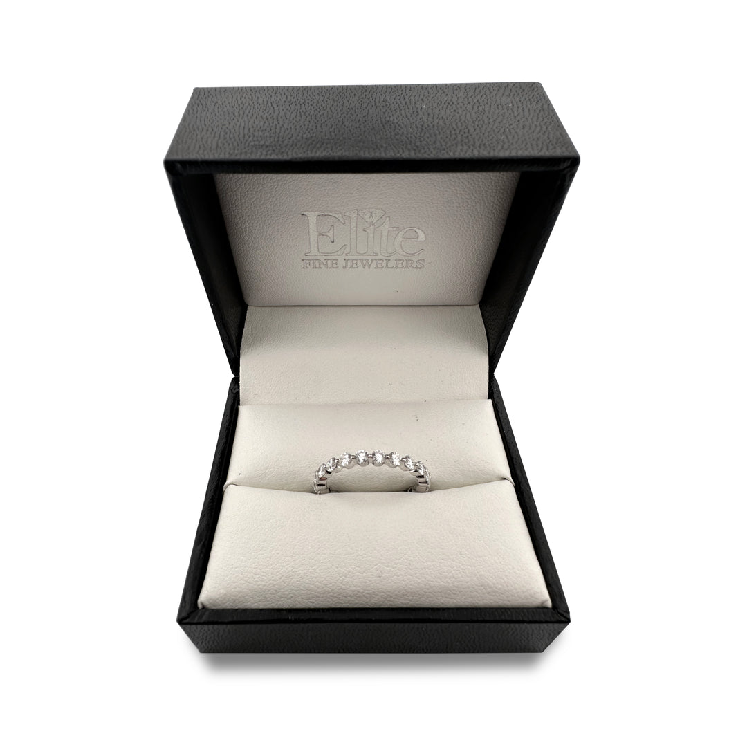 1.30ctw Single Shared Prong Diamond Eternity Band in 14 Karat White Gold