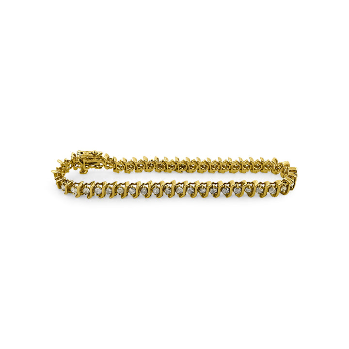 3.60ctw Round Brilliant Diamond Tennis Bracelet in 14k Yellow Gold