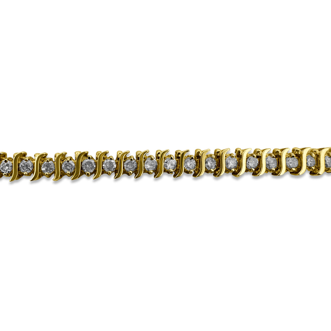 3.60ctw Round Brilliant Diamond Tennis Bracelet in 14k Yellow Gold