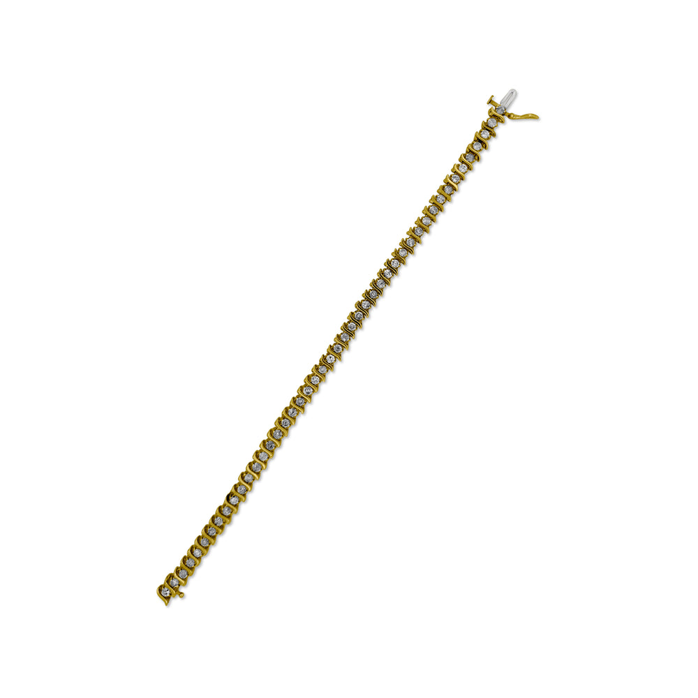3.60ctw Round Brilliant Diamond Tennis Bracelet in 14k Yellow Gold