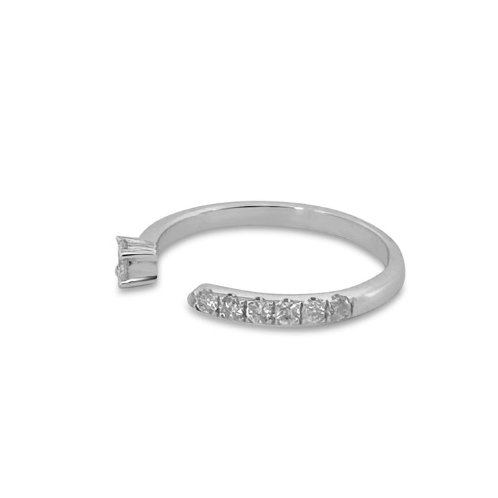 14k White Gold Open Stackable Diamond Band