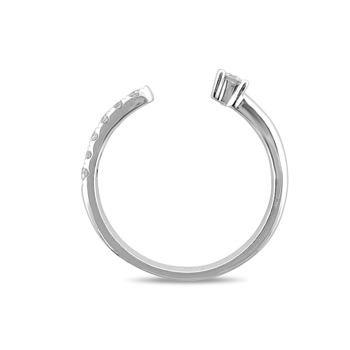 14k White Gold Open Stackable Diamond Band