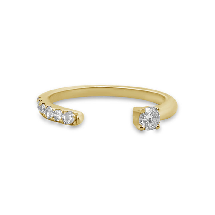 14k Yellow Gold Open Stackable Diamond Band
