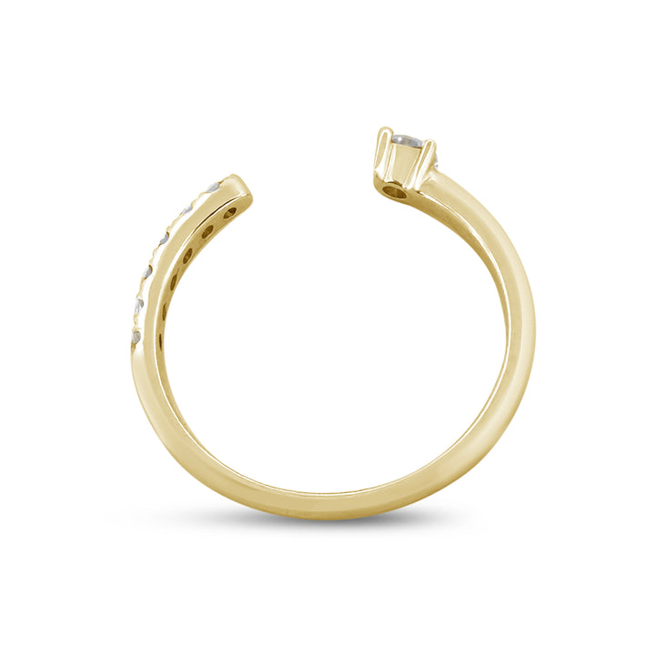 14k Yellow Gold Open Stackable Diamond Band