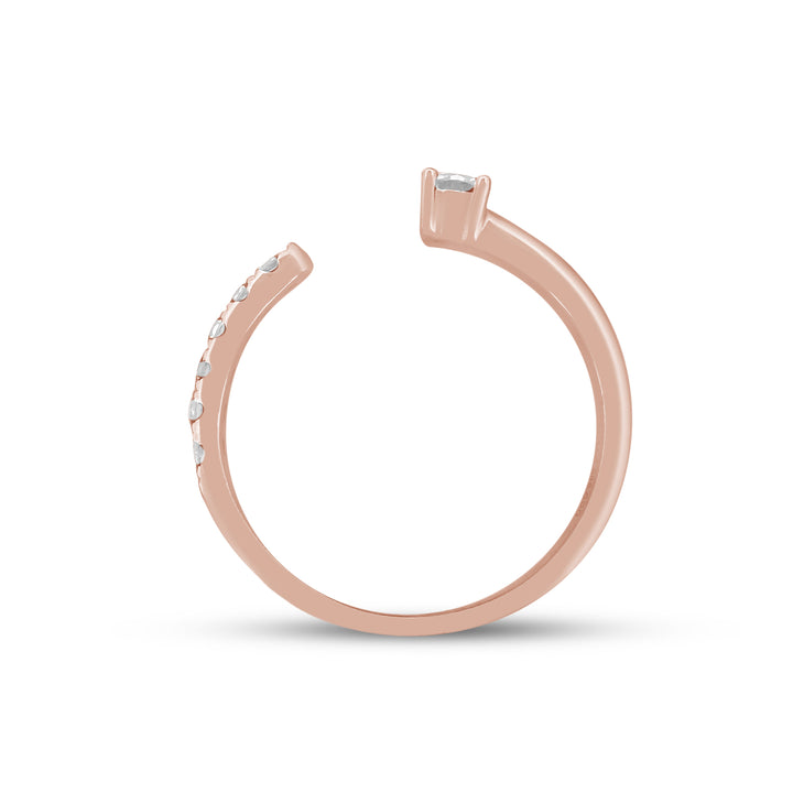 14k Rose Gold Open Stackable Diamond Band