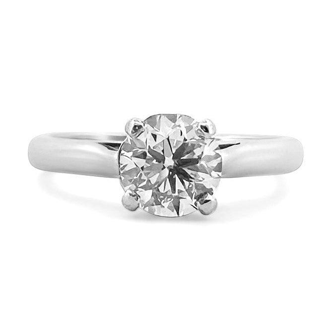 GIA Graded 0.92ct Round Brilliant Natural Diamond Solitaire Engagement Ring in 14k White Gold