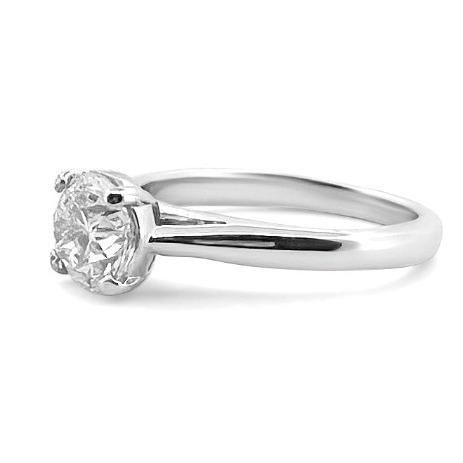 GIA Graded 0.92ct Round Brilliant Natural Diamond Solitaire Engagement Ring in 14k White Gold