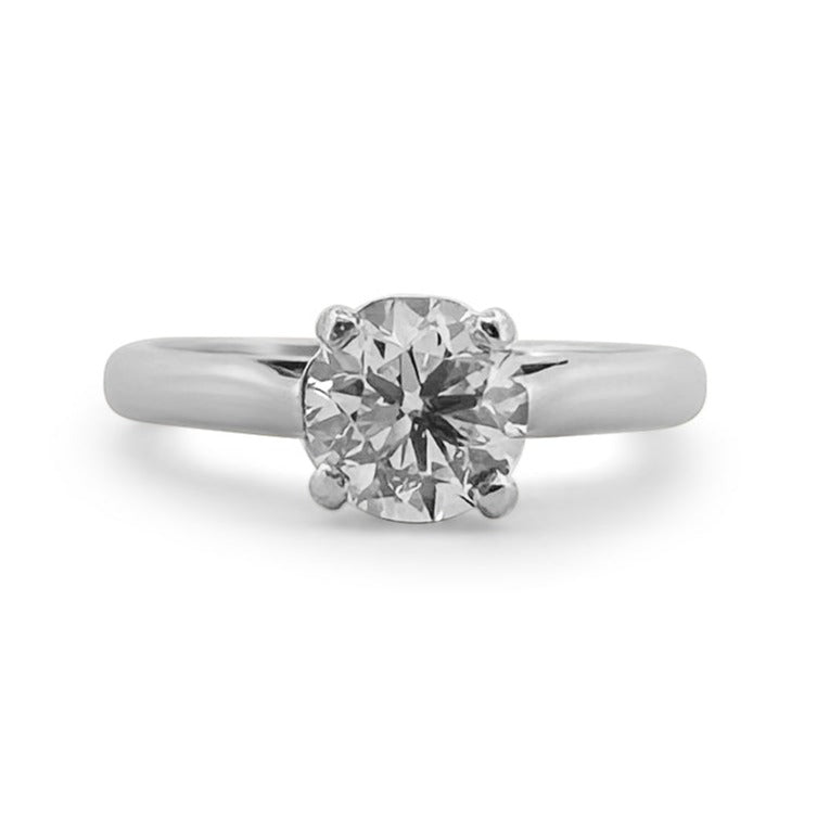 GIA Graded 0.92ct Round Brilliant Diamond Solitaire Engagement Ring