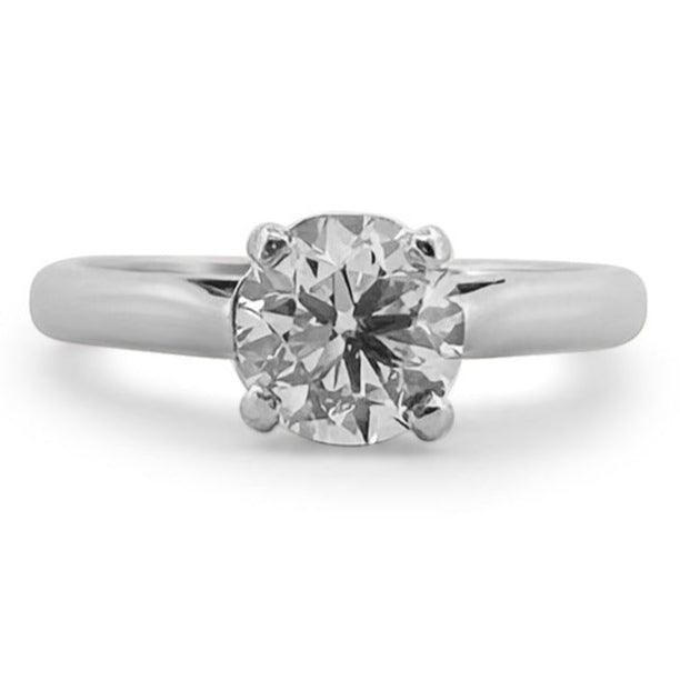 GIA Graded 0.92ct Round Brilliant Diamond Solitaire Engagement Ring