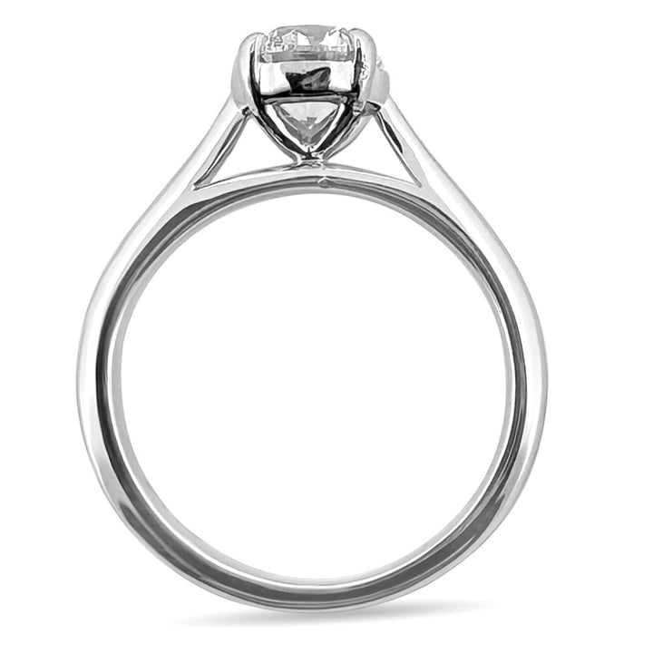 GIA Graded 0.92ct Round Brilliant Natural Diamond Solitaire Engagement Ring in 14k White Gold
