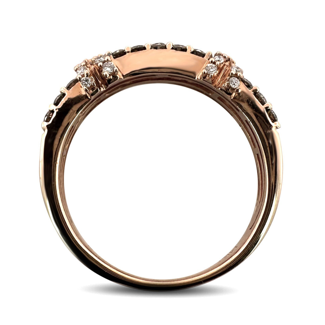 0.46ctw Chocolate & Vanilla Diamond X Band in 14k Rose Gold by Le Vian