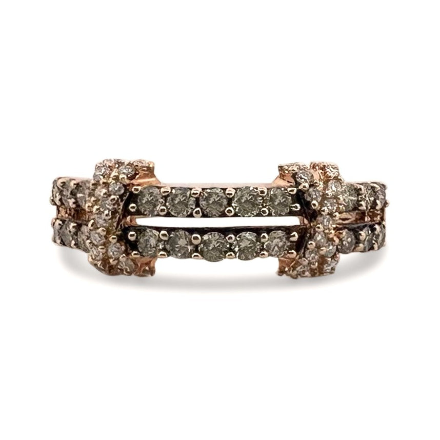 0.46ctw Chocolate & Vanilla Diamond X Band in 14k Rose Gold by Le Vian